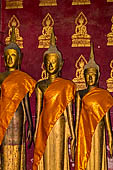 Luang Prabang, Laos - Wat Pa Phai the 'Bamboo Forest Monastery'. Statues of the main altar. 